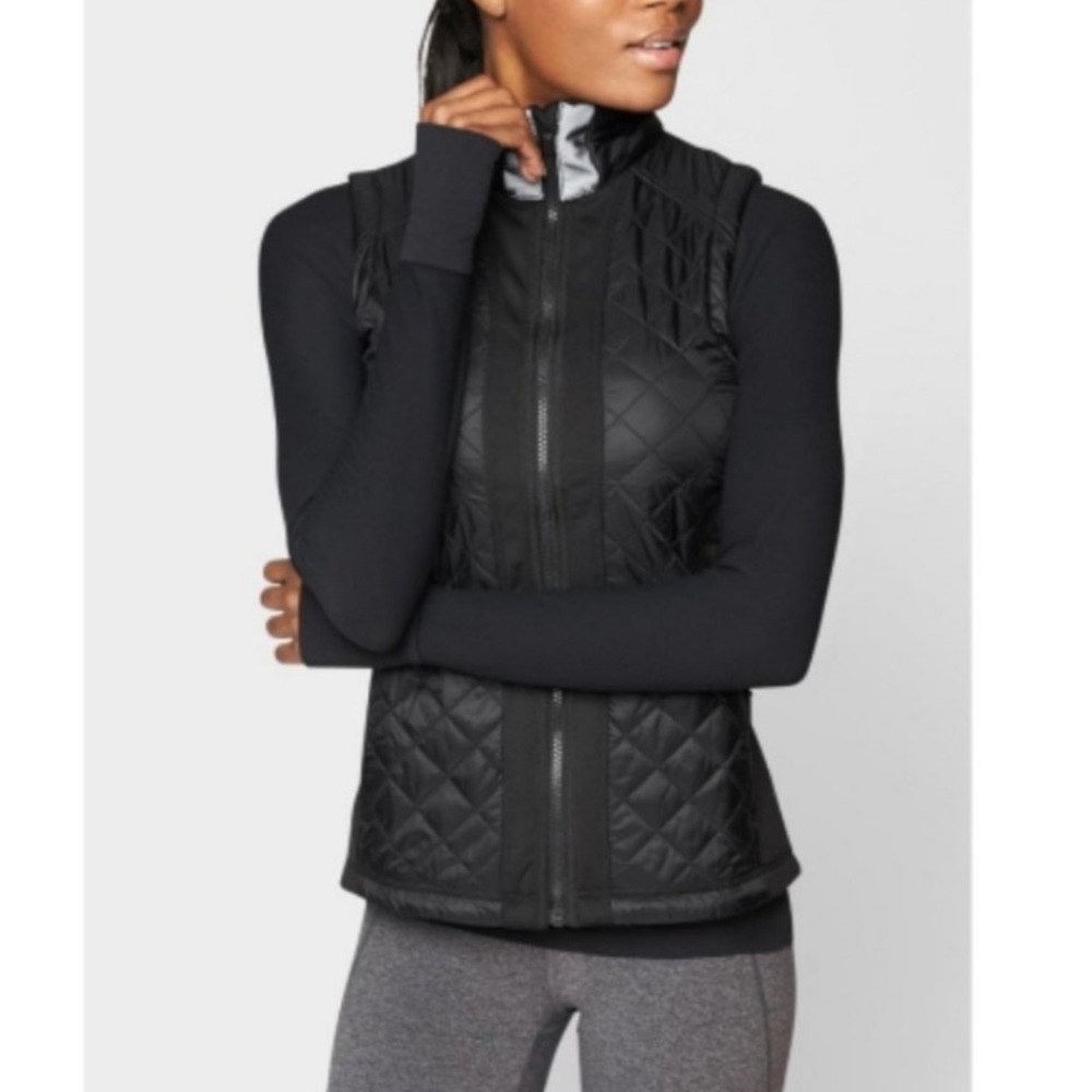 Athleta Rock Springs Quilted Vest Black Reflective